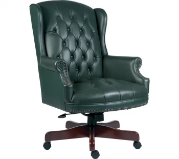 Teknik Chairman Leather Swivel Chair - Green