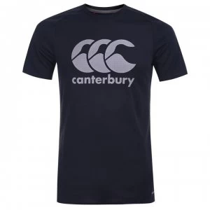 Canterbury Large Logo Poly T Shirt Mens - Black