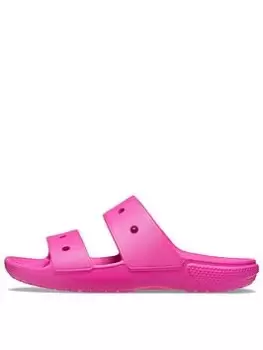Crocs Classic Sandal Kids Slider, Pink, Size 1 Older
