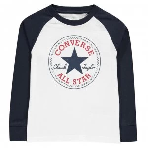 Converse Chuck Long Sleeve T-Shirt Boys - White/Obsidian