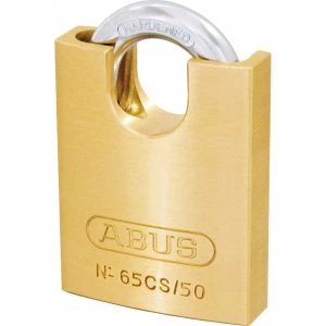 Abus 65 Series Compact Brass Padlock with Closed Shackle 50mm Standard