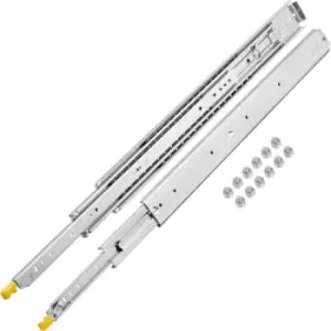 VEVOR Drawer Slides with Lock, 1 Pair 56 inch, Heavy-Duty Industrial Steel up to 500 lbs Capacity, 3-Fold Full Extension, Ball Bearing Lock-in & Lock-