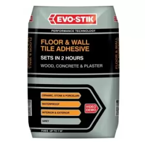 Evo-Stik Floor & Wall Tile Adhesive Fast Set For Wood, Concrete & Plaster 20kg - 30811874