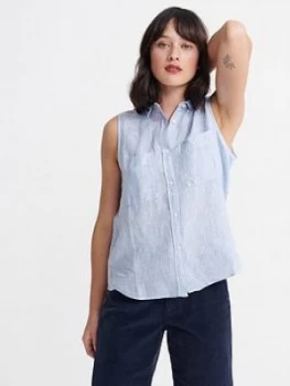 Superdry Aubrey Shirt - Blue, Size 10, Women