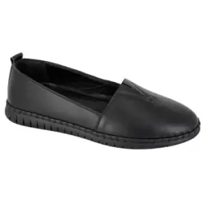 Mod Comfys Womens/Ladies Softie Leather Casual Shoes (5 UK) (Black)