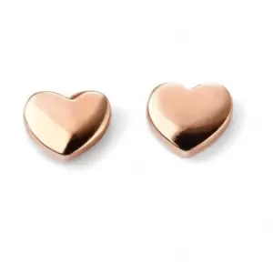 Elements Gold 9CT Rose Gold Heart Stud Earrings GE2038