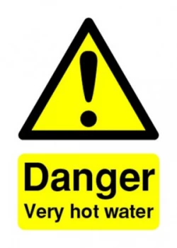 Extra Value Self Adhesive Danger Hot Water Sign - 70x50mm