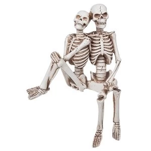 Funny Bone Skeleton Shelf Couple Ornament