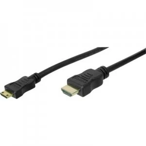 Digitus HDMI Cable 3m gold plated connectors Black [1x HDMI plug - 1x HDMI plug C mini]