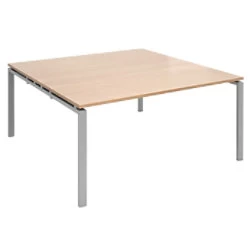 Adapt II square Boardroom Table 1600mm x 1600mm - Silver Frame Beech
