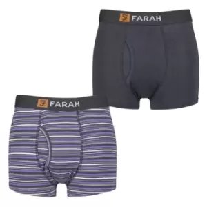 Farah 2 Pack Striped Bamboo Keyhole Boxer Shorts Mens - Purple