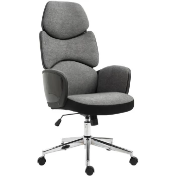 Vinsetto - Modern Office Chair Ergonomic Thick Padding High Back Armrests Height Adjustable Rocking w/ 5 Wheels Swivel Home Office Grey Black