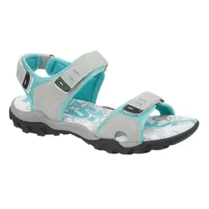 PDQ Womens/Ladies Toggle & Touch Fastening Sports Sandals (5 UK) (Light Grey/Mint)