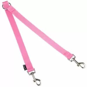 Bunty - Double Dog Pet Lead Leash Splitter Coupler with Clip for Collar Harness - Pink