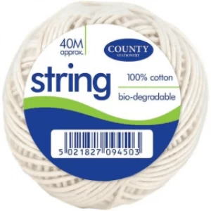 Country Stationery Medium Biodegradable 40m Cotton String Ball (12 Pack)