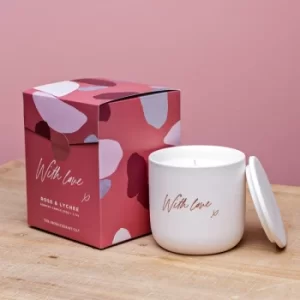 With Love 200g Candle Rose & Lychee