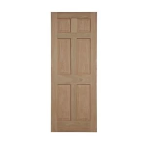 6 Panel Oak veneer Internal Door H1981mm W610mm