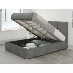 Caine Ottoman Upholstered Bed, Firenza Velour, Charcoal - Ottoman Bed Size Double (135x190)