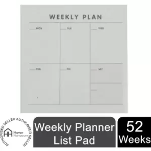 Weekly Planner List Pad for Tasks, Goals, Notes, Meals & Reminders - Haven