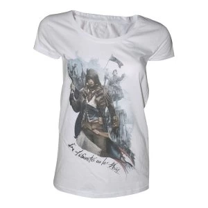 Assassins Creed - Premium Quality Womens White T-Shirt - Size: Large