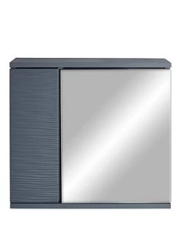 Lloyd Pascal Wave Mirrored Bathroom Wall Cabinet - Grey