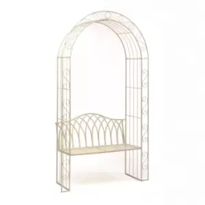 Suntime Gloucester 122cm White Cast Iron Arch and Bench
