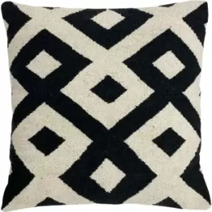 The Linen Yard - Kush Woven Geometric Cushion Mono - Mono