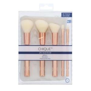 Royal & Langnickel 6 Piece Chique Make Up Brushes Face Fix Kit - Rose Gold