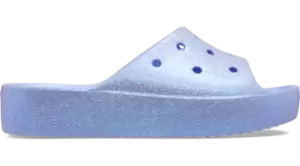 Crocs Classic Platform Glitter Slides Women Moon Jelly 3