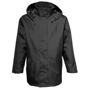 2786 Mens Plain Parka Jacket (Water & Wind Resistant) (L) (Black)