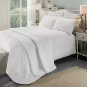Luana Pinsonic Stitch Quilted Bedspread, White, 230 x 200 Cm - Serene