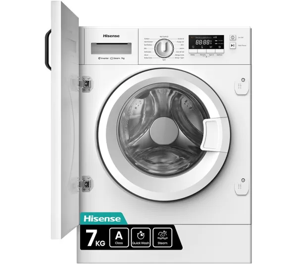 Hisense 3 Series WF3M741BWI Integrated 7kg Washing Machine with 1400 rpm - White - A Rated