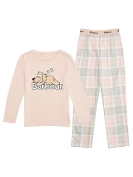 Barbour Girls Olivia Tartan Pyjama Set - Pink Tartan, Pink Tartan, Size 10-11 Years, Women
