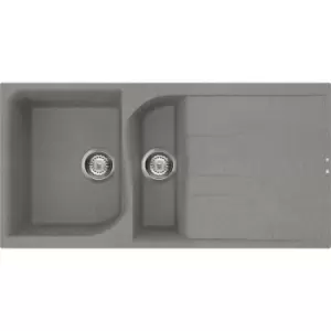 Reginox Ego Reversible Composite Kitchen Sink & Drainer 1.5 Bowl in Titanium Granite Composite