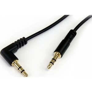 6 ft Slim 3.5mm to Right Angle Stereo Audio Cable - M/M