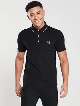 Armani Exchange Tipped Collar Polo Shirt Black Size XL Men