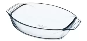 Pyrex Irrestistible Glass Oval Roaster High Resistance Easy Grip, 30x21cm