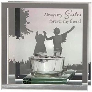 Reflections Of The Heart Mirror Tealight Holder - Sisters