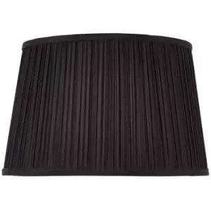 12" Luxury Round Tapered Lamp Shade Black Pleated Organza Modern Elegant Drum