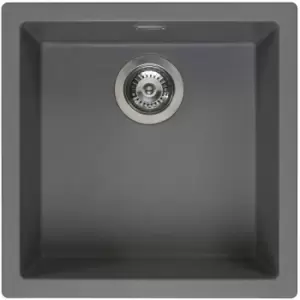 Amsterdam 40 Integrated Single Bowl Granite Kitchen Sink Grey Silvery - Grey - Reginox