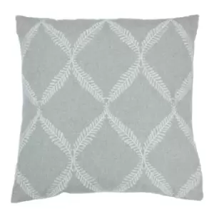 Olivia Lattice Embroidered Cushion Grey / 45 x 45cm / Polyester Filled
