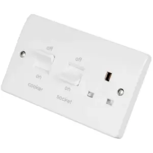 MK by Honeywell 45A DP Main Cooker Switch & 13A Switchsocket Outlet - White