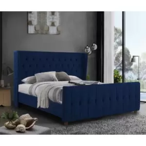 Envisage Trade - Clarita Upholstered Beds - Plush Velvet, King Size Frame, Blue - Blue