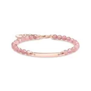 Sterling Silver Rose Gold Plated Pink Stones Bracelet A2042-415-9-L19V
