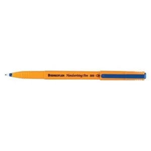 Staedtler 309 Handwriting Pen Fibre Tipped 0.8mm Tip 0.6mm Line Blue 1 x Pack of 100 Bulk Pack January-December 2017