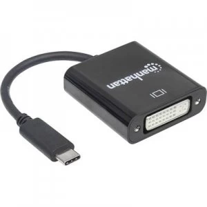 Manhattan Superspeed USB C 3.1 Male To DVI Female Converter Cable Black