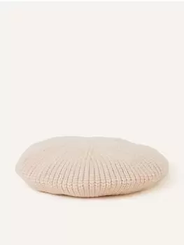 Accessorize Ribbed Knit Beret, Natural, Women