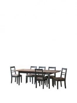 Hudson Living Bronte 186 - 236cm Extending Dining Table And 6 Chairs - Blue