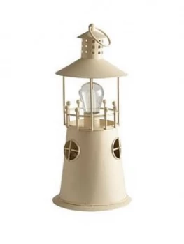 Noma Metal Lighthouse Lantern With Filament Bulb