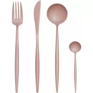 Cutlery Sets 16 Piece Knife And Fork Set Matte Pink Finish Kitchen Spoons Cutlery Scratch / Rust Resistant Stainless Steel Knives And Forks Set 26 x